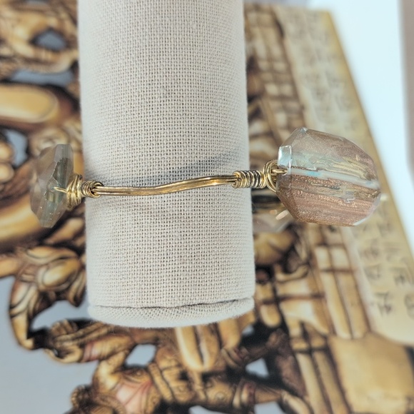 Bourbon and Bowties Gold and Brown Crystal Bracelet - Picture 1 of 7